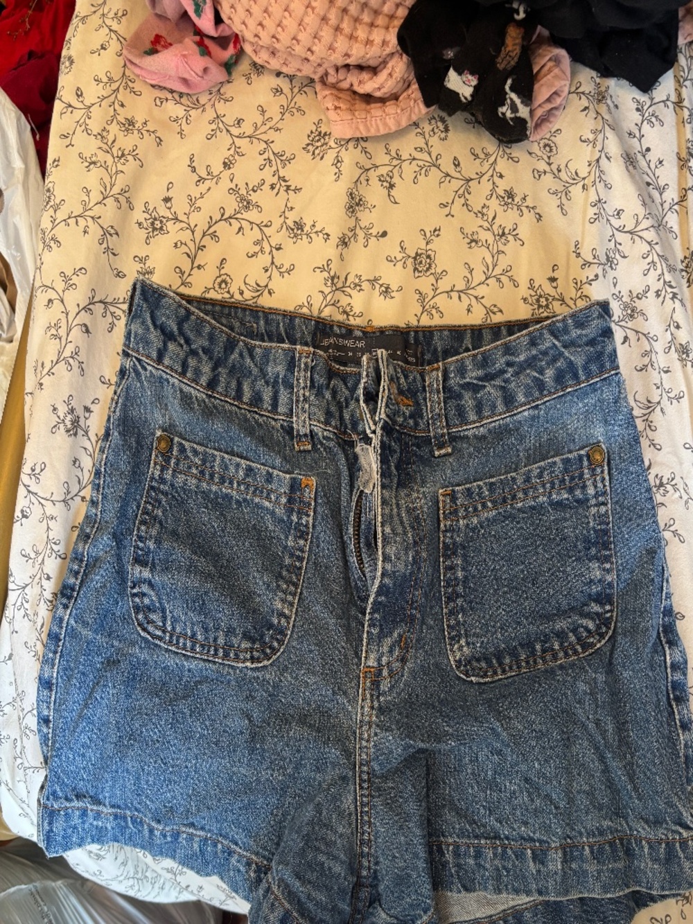 Blue denim shorts